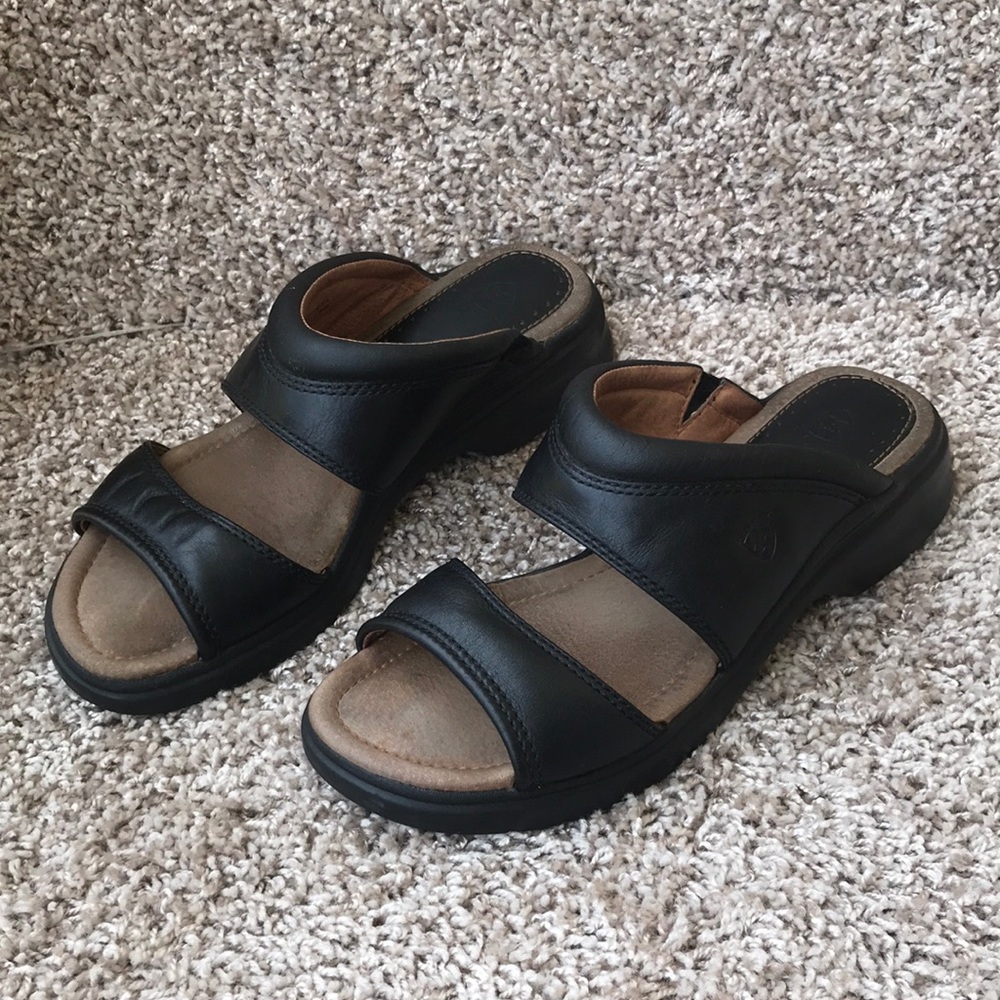 Ariat Black Leather Slide Sandals size 7.5 B